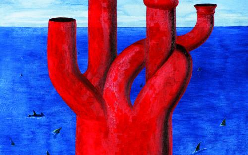 Деян Янев Композиция, 2009, акрилни бои, маслени бои, платно, 80 x 64 см
