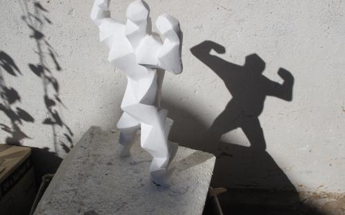 Lenka Klodová, GEO-MEN, 2012, set of six plaster statues, light, shadow